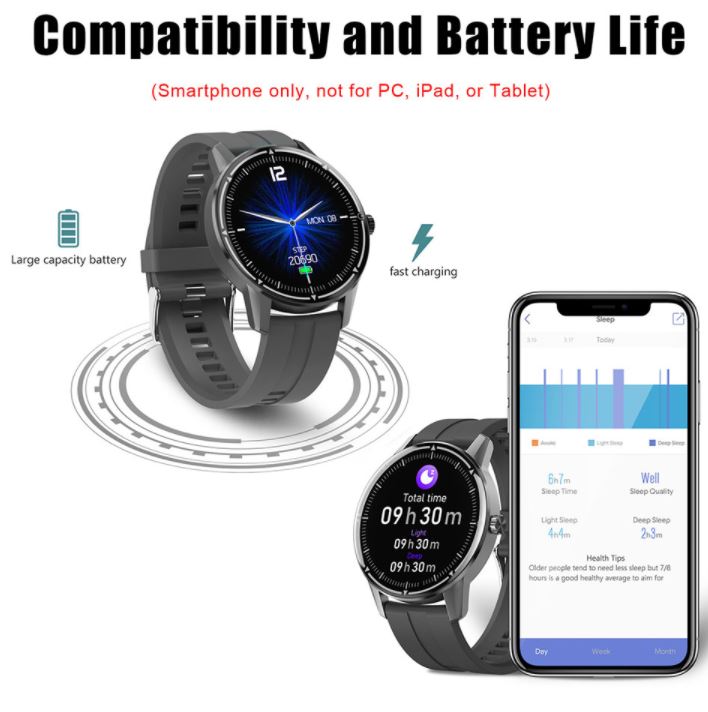 DragonFit Fitness Watch Touch Smart Activity Tracker IOS Android Band