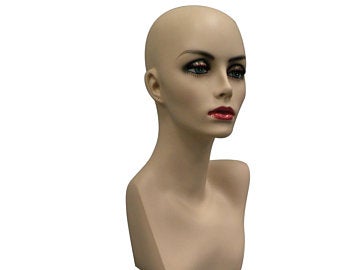 Realistic Female Mannequin Head Bust Wig Hat Jewelry Display Holder