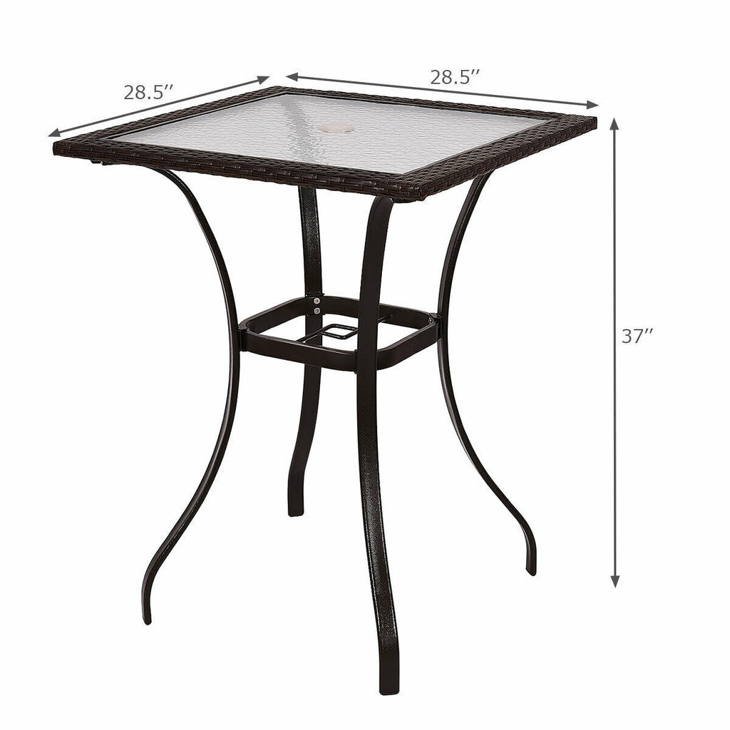 Glass Top Table Glass Dining Table Rattan Edging